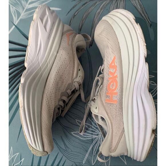 HOKA ONE ONE Bondi 8 gray Sneakers Gym SHOES women’s 8.5 - Picture 9 of 10